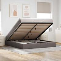 Ottoman bed met matras 180x200cm stof taupe