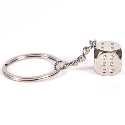 Sleutelhanger Zilverkleurige Dobbelsteen