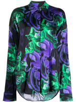 MSGM chemise à imprimé graphique - Violet - thumbnail