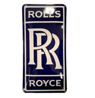 Rolls Royce Logo Donkerblauw Emaille Bord - 60 x 30cm