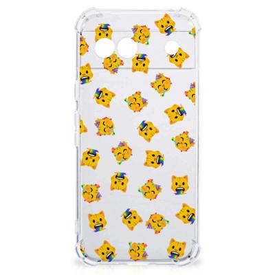 Doorzichtige Silicone Hoesje voor Google Pixel 8A Katten Emojis