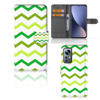 Xiaomi 12 | 12X Telefoon Hoesje Zigzag Groen