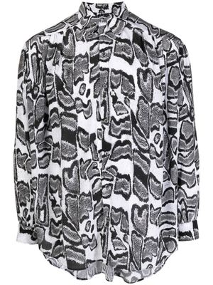 Edward Crutchley chemise à imprimé abstrait - Blanc