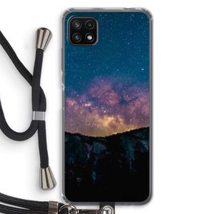 Travel to space: Samsung Galaxy A22 5G Transparant Hoesje met koord