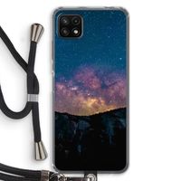 Travel to space: Samsung Galaxy A22 5G Transparant Hoesje met koord