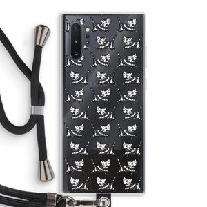 Zwarte poes: Samsung Galaxy Note 10 Plus Transparant Hoesje met koord