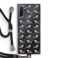 Zwarte poes: Samsung Galaxy Note 10 Plus Transparant Hoesje met koord