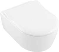 Villeroy & Boch Avento closetzitting compact afneembaar met softclose en deksel 35,8x43,2 cm Wit