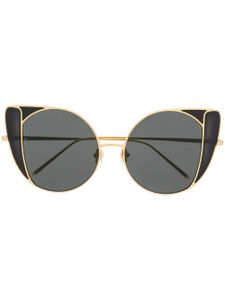 Linda Farrow lunettes de soleil à monture large - Or