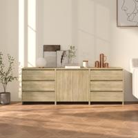 3 st Dressoirs bewerkt hout sonoma eikenkleurig