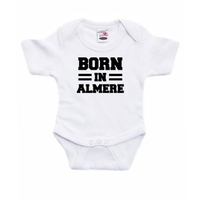 Born in Almere cadeau baby rompertje wit jongen/meisje Born in Almere cadeau baby rompertje wit jongen/meisje