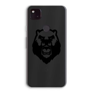 Angry Bear (black): Google Pixel 4a 5G Transparant Hoesje
