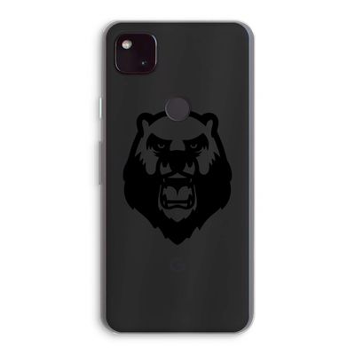 Angry Bear (black): Google Pixel 4a 5G Transparant Hoesje