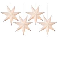 Verlichte kerstster - 4x - wit - 40 cm - op batterijen - 10 led lampjes - warm wit Verlichte kerstster - 4x - wit - 40 cm - op batterijen - 10 led lampjes - warm wit