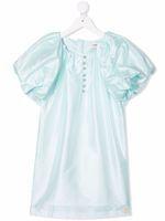 Lanvin Enfant robe métallisée à manches bouffantes - Bleu - thumbnail