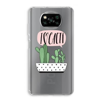 I love cacti: Xiaomi Poco X3 Pro Transparant Hoesje