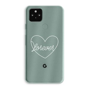 Forever heart pastel: Google Pixel 5a 5G Transparant Hoesje