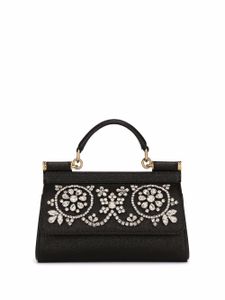 Dolce & Gabbana petit sac à main Sicily à ornements strassés - Noir