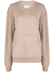 Maison Margiela pull en laine mélangée à col rond - Marron