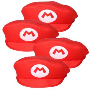 4x stuks rode Loodgieter pet voor Mario