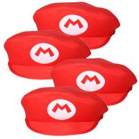 4x stuks rode Loodgieter pet voor Mario