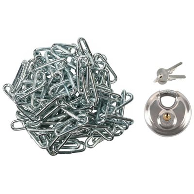 Ketting met discusslot - staal - 3 m - 4 mm - kettingsloten