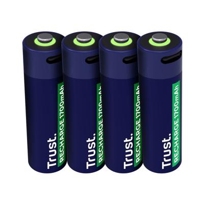 Trust Via USB-C oplaadbare AA-batterijen (4 stuks) Batterij Blauw
