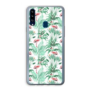 Flamingo bladeren: Samsung Galaxy A20s Transparant Hoesje