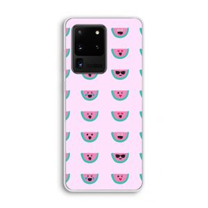 Smiley watermeloenprint: Samsung Galaxy S20 Ultra Transparant Hoesje
