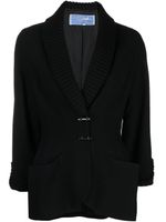 Thierry Mugler Pre-Owned veste à bords nervurés - Noir - thumbnail