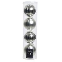 Decoris kerstballen - 8x st - zilver - D10 cm - glas - kerstversiering