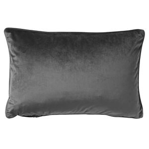 Dutch Decor - FINN - Kussenhoes 40x60 cm - velvet - effen kleur - Charcoal Gray - antraciet