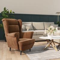 Fauteuil fluweel bruin - thumbnail