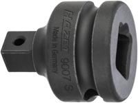 HAZET Verloopstuk 9007S · 1/2 inch (12,5 mm) vierkant hol · 3/8 inch (10 mm) vierkant massief · Lengte: 37 mm