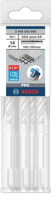 Bosch Accessoires PRO SDS plus-5X Hammer Drill Bit | 14 x 100 x 160 mm | 10 pcs - 2608833908