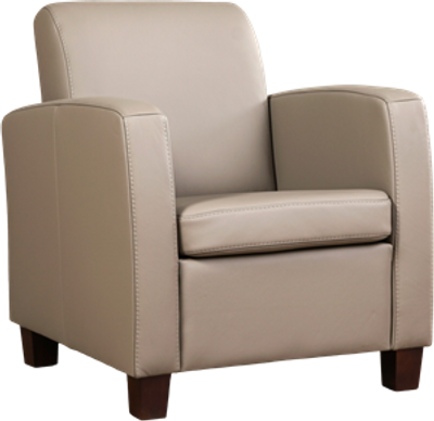 Bruine leren landelijke fauteuil Joy - poot hout bruin - Toledo Leer Khaki (bruin leer)