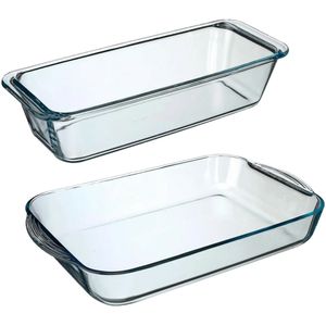 Ovenschalen set 2x formaten - Glas - 40 x 25 cm/31 x 12 cm