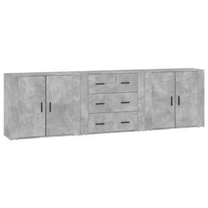 The Living Store Dressoir Betongrijs - Classic - Meubel - 80 x 33 x 70 cm - Duurzaam hout