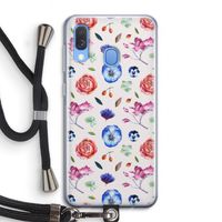 Bloemetjes: Samsung Galaxy A40 Transparant Hoesje met koord