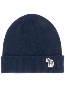 PS Paul Smith bonnet en maille nervurée - Bleu