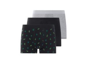 LIVERGY 3 stuks heren boxershorts (zwart/grijs/cactus, M)