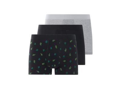 LIVERGY 3 stuks heren boxershorts (zwart/grijs/cactus, L)