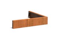 Keerwand cortenstaal buitenhoek 100x100x20cm.