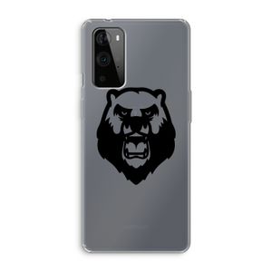 Angry Bear (black): OnePlus 9 Pro Transparant Hoesje