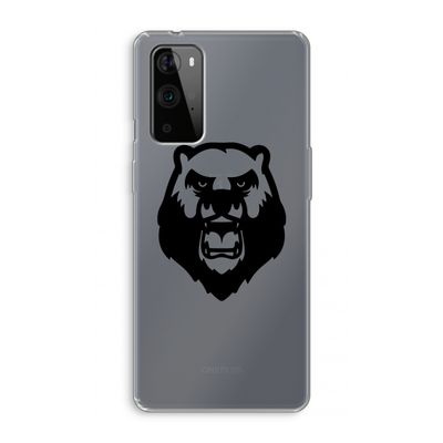 Angry Bear (black): OnePlus 9 Pro Transparant Hoesje