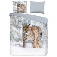 Good Morning Dekbedovertrek Flanel Lynx-Lits-jumeaux (240 x 200/220 cm) - thumbnail