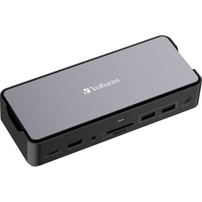 Verbatim CDS-155 USB-C dockingstation Geschikt voor merk (dockingstation): Universeel M.2 SSD-slot, USB-C Power Delivery, Geïntegreerde kaartlezer