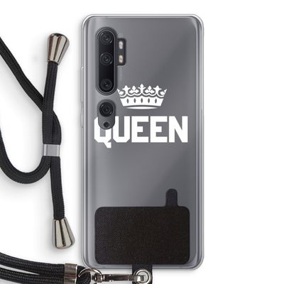 Queen zwart: Xiaomi Mi Note 10 Pro Transparant Hoesje met koord