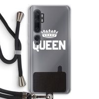 Queen zwart: Xiaomi Mi Note 10 Pro Transparant Hoesje met koord