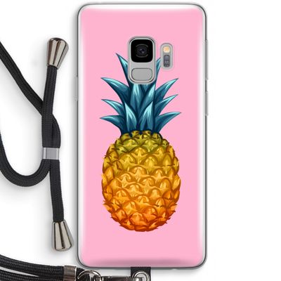 Grote ananas: Samsung Galaxy S9 Transparant Hoesje met koord